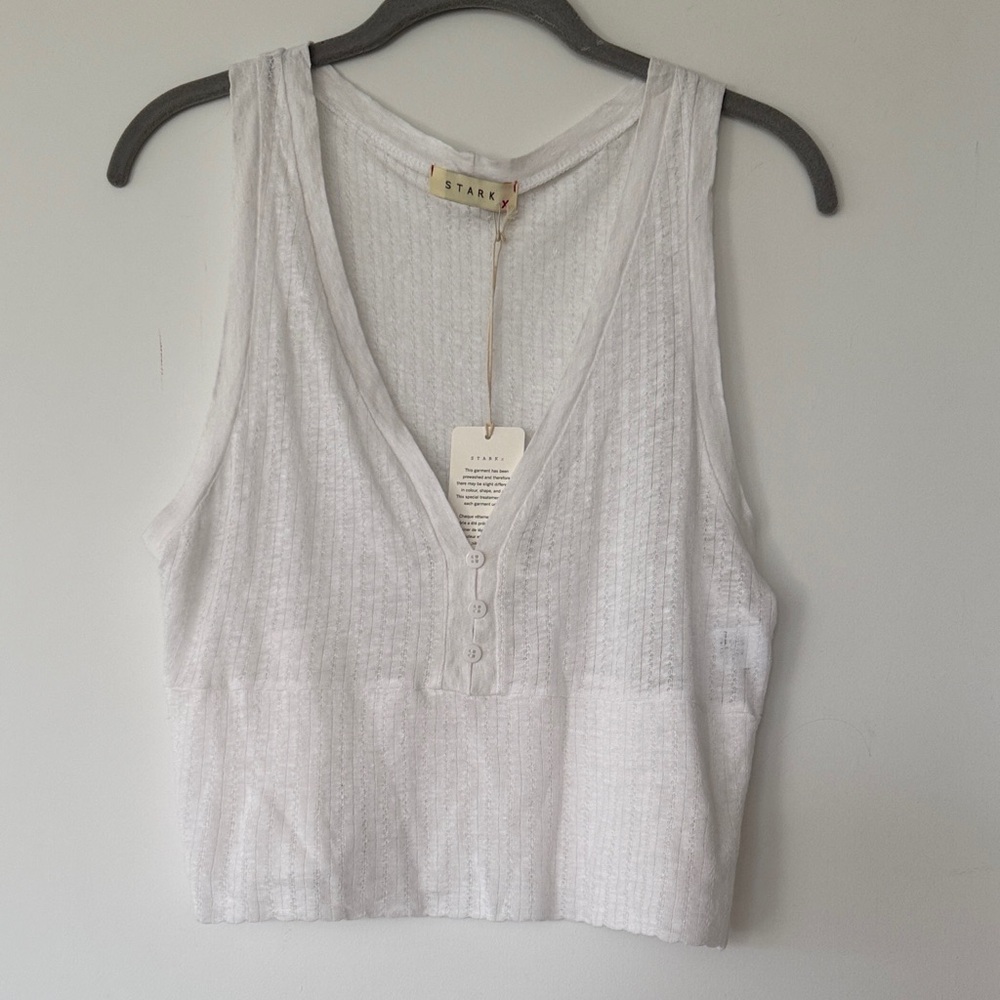 Stark X Linen Jacuard Crop Top NWT sz S - Picture 5 of 10